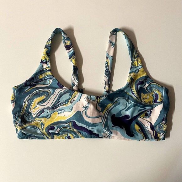 ModCloth Blue Marble Swirl Swim Top Size XL EUC - Picture 3 of 12